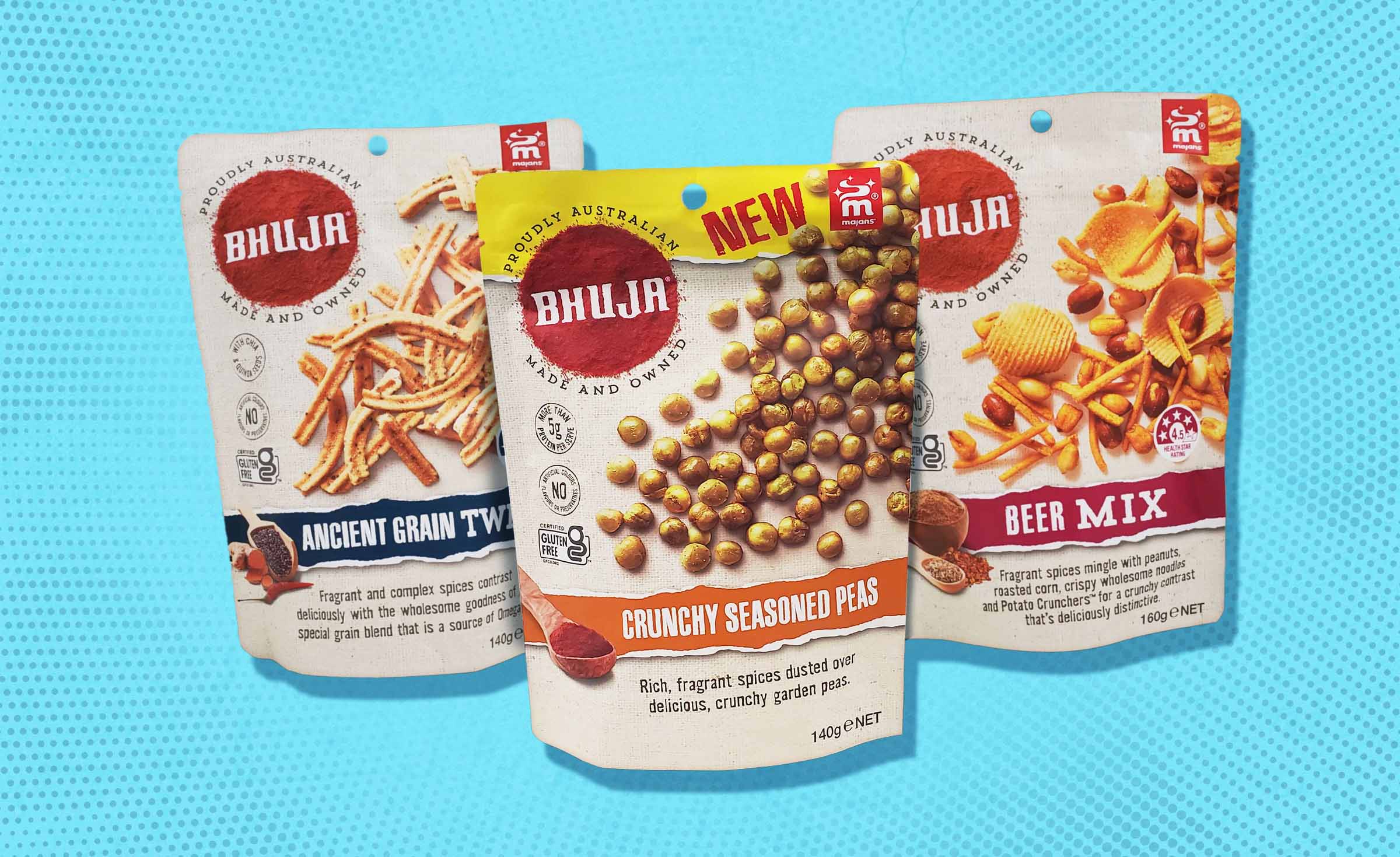Read more about the article Review: Bhuja Ancient Grain Twists, Beer Mix & Crunchy Seasoned Peas